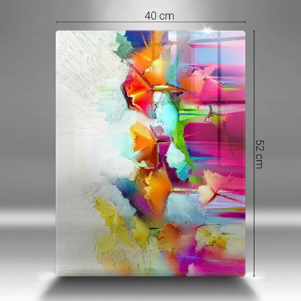 Protège plaque de cuisson Fleurs peintes