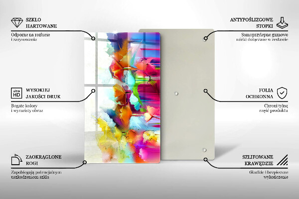 Protège plaque de cuisson Fleurs peintes