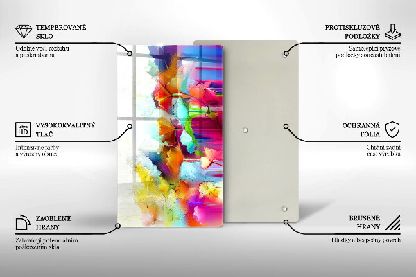 Protège plaque de cuisson Fleurs peintes