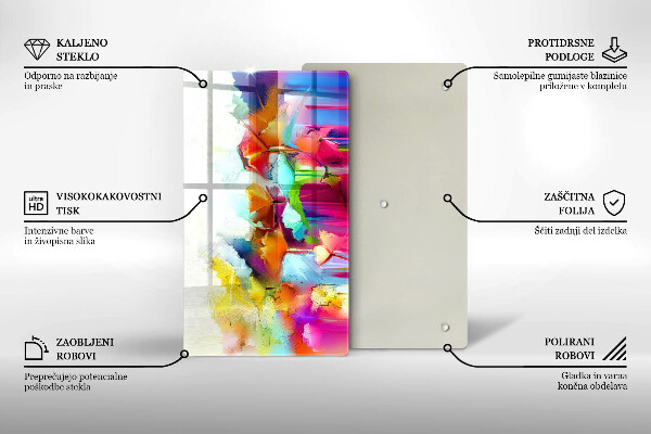 Protège plaque de cuisson Fleurs peintes