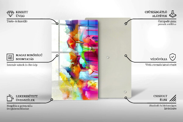 Protège plaque de cuisson Fleurs peintes