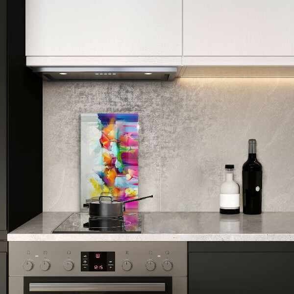 Protège plaque de cuisson Fleurs peintes