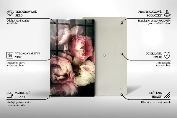 Protège plaque de cuisson Fleurs de pivoine