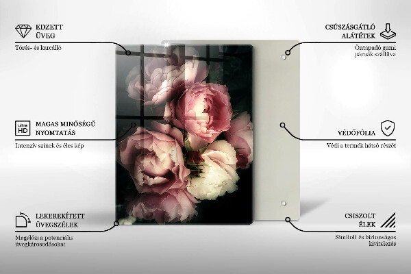Protège plaque de cuisson Fleurs de pivoine