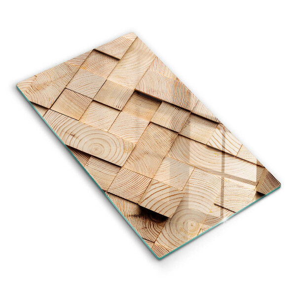 Protège plaque de cuisson Carrés en bois