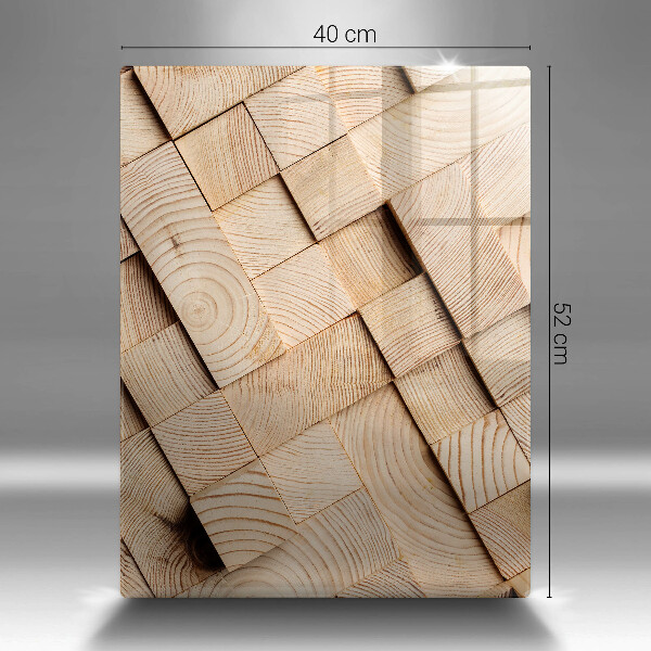 Protège plaque de cuisson Carrés en bois