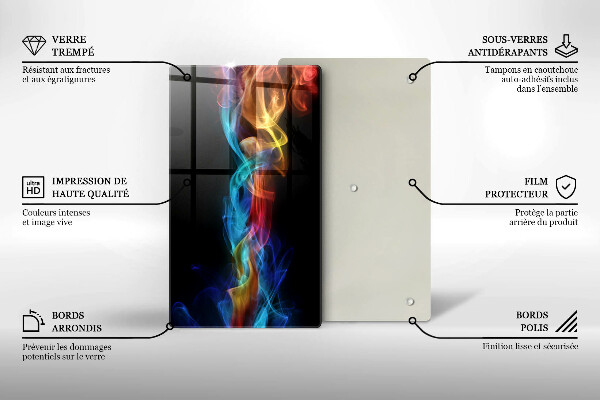 Protège plaque de cuisson Fumée colorée