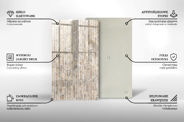 Protège plaque de cuisson Mur de briques lumineuses