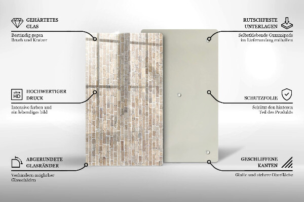 Protège plaque de cuisson Mur de briques lumineuses