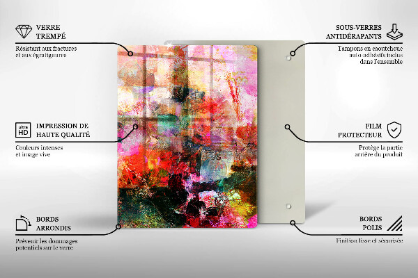 Protège plaque de cuisson Peinture abstraite