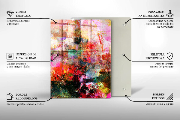 Protège plaque de cuisson Peinture abstraite