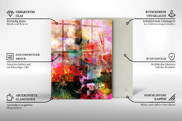 Protège plaque de cuisson Peinture abstraite