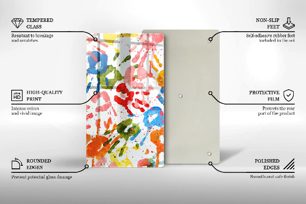 Protège plaque de cuisson Traces de mains d'enfants