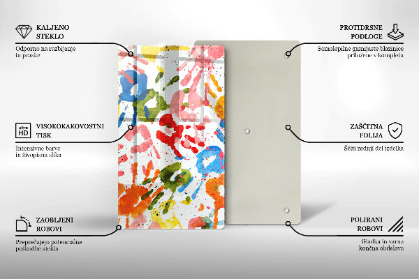 Protège plaque de cuisson Traces de mains d'enfants