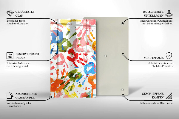 Protège plaque de cuisson Traces de mains d'enfants