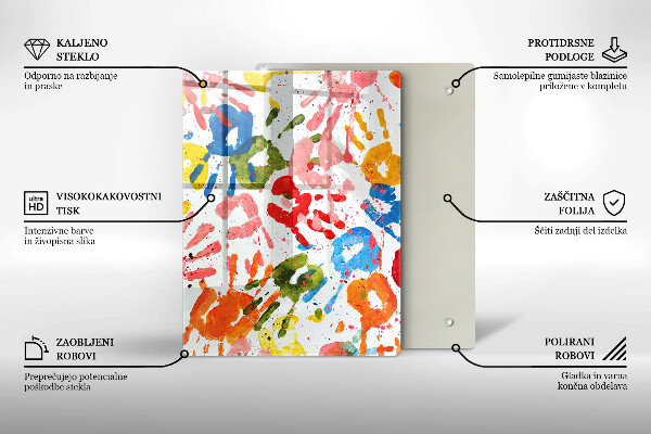 Protège plaque de cuisson Traces de mains d'enfants