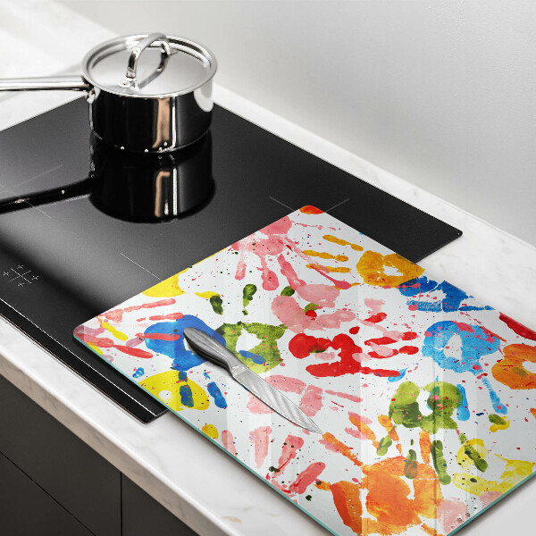 Protège plaque de cuisson Traces de mains d'enfants