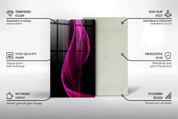 Protège plaque de cuisson Abstraction rose