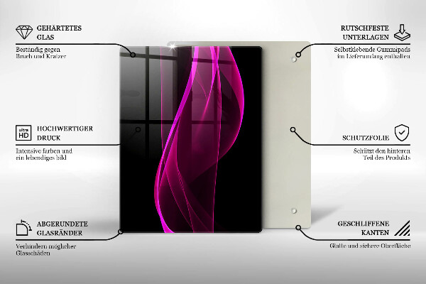 Protège plaque de cuisson Abstraction rose