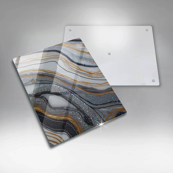 Protège plaque de cuisson rocher avec de l'or