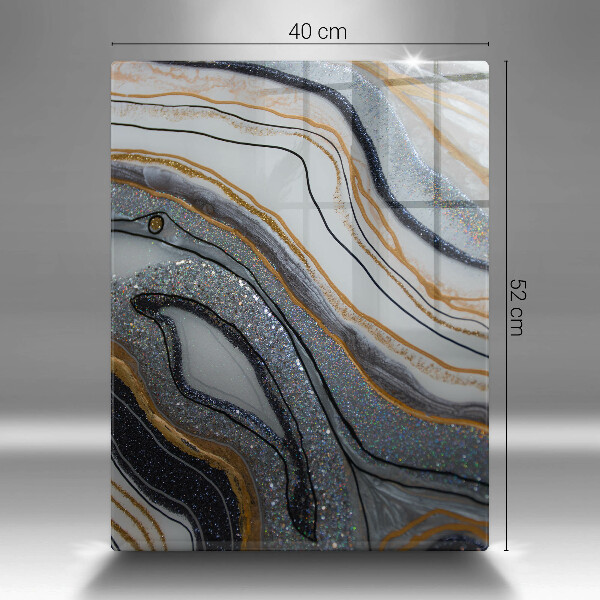 Protège plaque de cuisson rocher avec de l'or