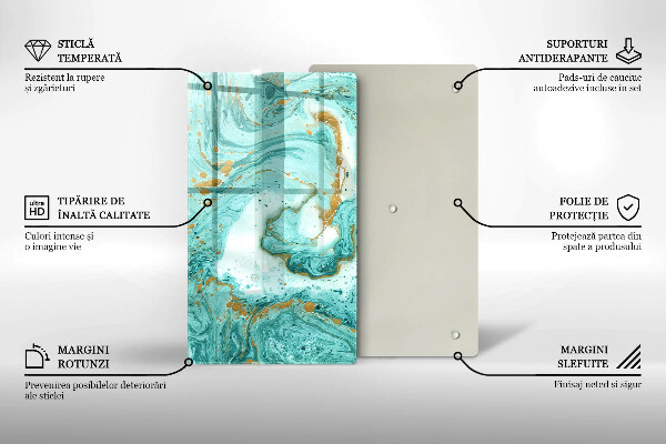 Protège plaque de cuisson Abstraction bleue