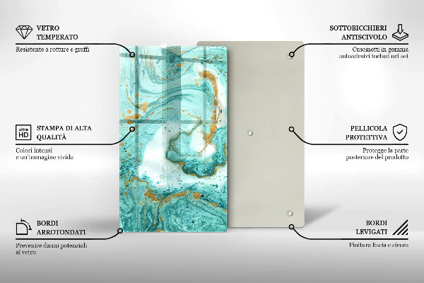 Protège plaque de cuisson Abstraction bleue