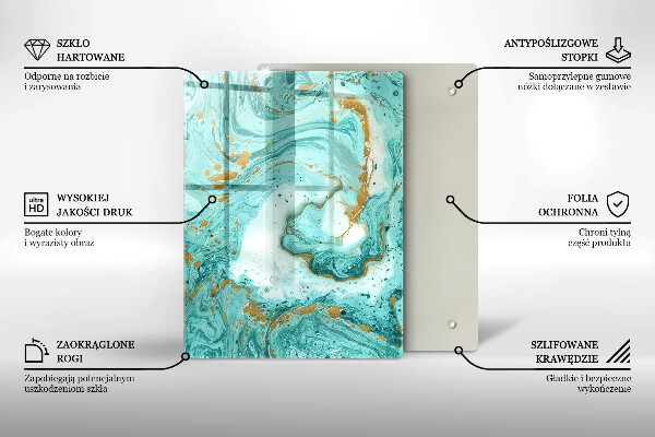 Protège plaque de cuisson Abstraction bleue