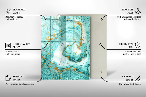 Protège plaque de cuisson Abstraction bleue