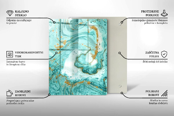 Protège plaque de cuisson Abstraction bleue