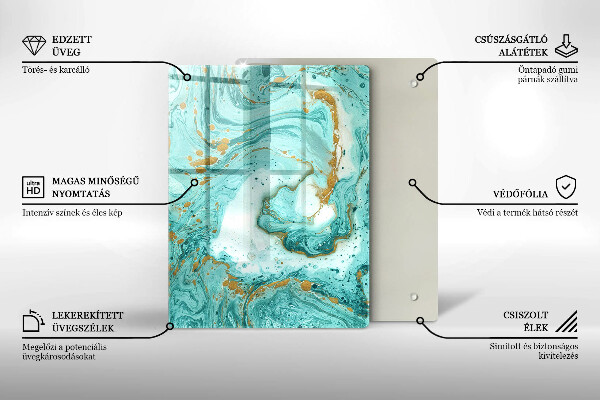 Protège plaque de cuisson Abstraction bleue