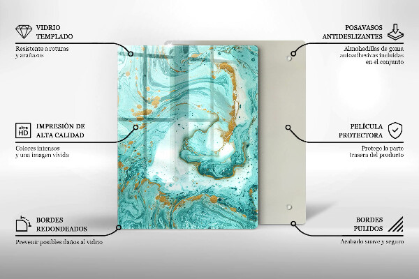 Protège plaque de cuisson Abstraction bleue