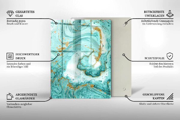 Protège plaque de cuisson Abstraction bleue