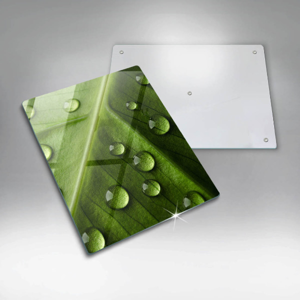 Protège plaque de cuisson Nature rosée et feuille