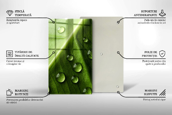 Protège plaque de cuisson Nature rosée et feuille