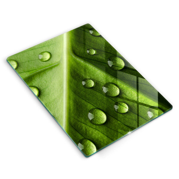 Protège plaque de cuisson Nature rosée et feuille