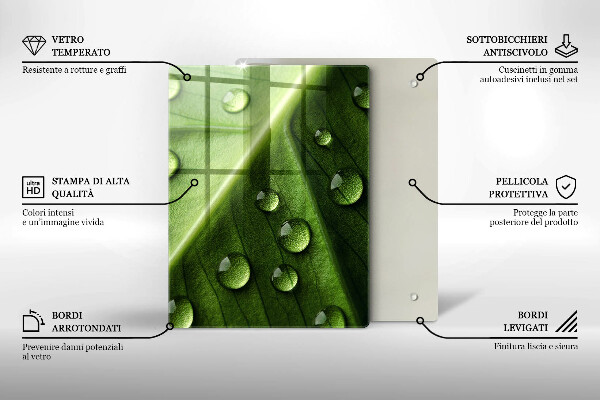 Protège plaque de cuisson Nature rosée et feuille