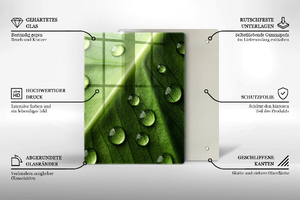 Protège plaque de cuisson Nature rosée et feuille