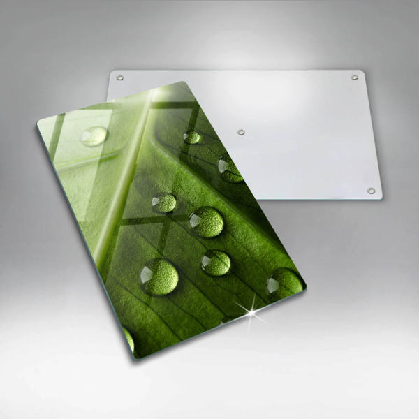 Protège plaque de cuisson Nature rosée et feuille