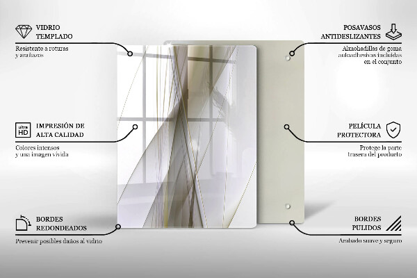 Protège plaque de cuisson Conception de lignes abstraites