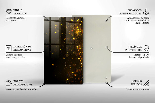 Protège plaque de cuisson Paillettes d'or