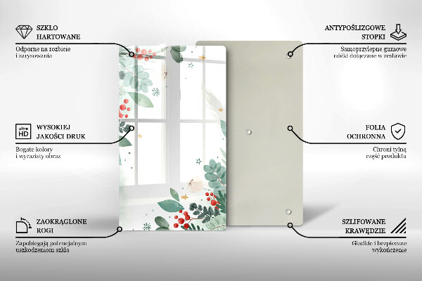 Protège plaque de cuisson Feuilles d'aquarelle