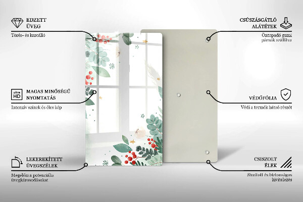 Protège plaque de cuisson Feuilles d'aquarelle