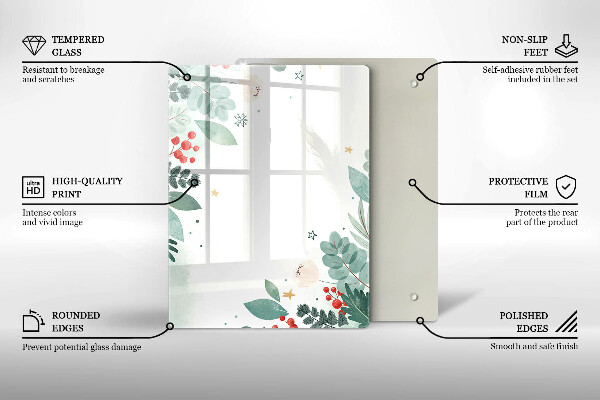 Protège plaque de cuisson Feuilles d'aquarelle