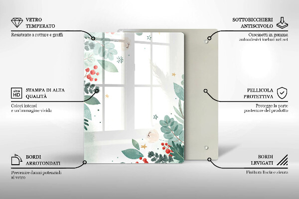 Protège plaque de cuisson Feuilles d'aquarelle