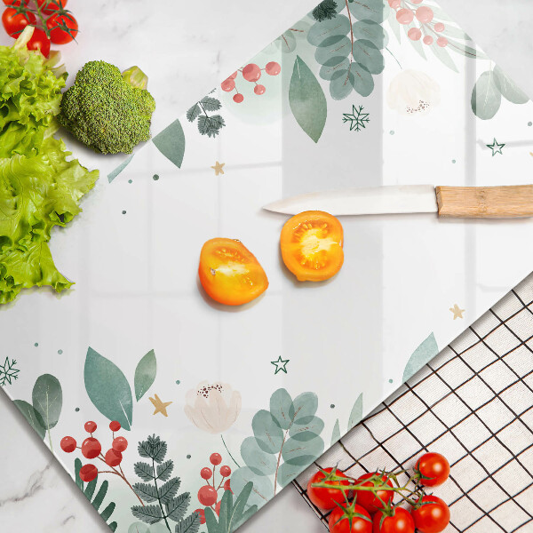 Protège plaque de cuisson Feuilles d'aquarelle