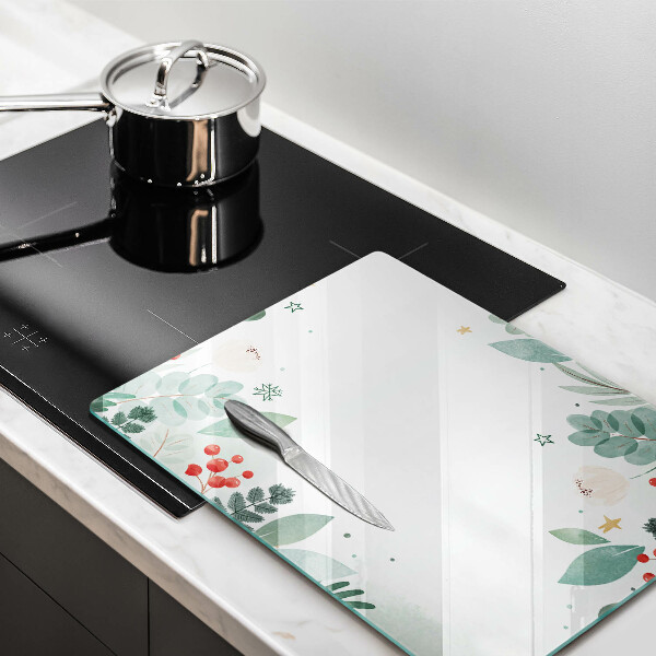 Protège plaque de cuisson Feuilles d'aquarelle