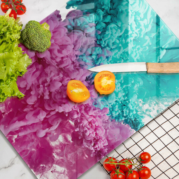 Protège plaque de cuisson Fumée rose turquoise