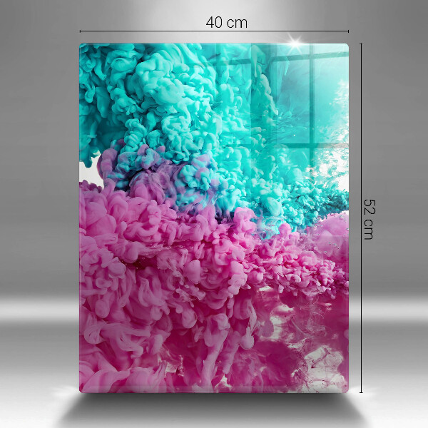 Protège plaque de cuisson Fumée rose turquoise