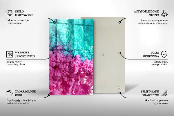 Protège plaque de cuisson Fumée rose turquoise